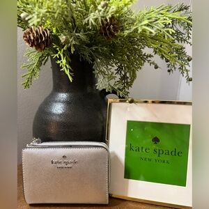 Kate Spade Silver Madison L-Zip Wallet